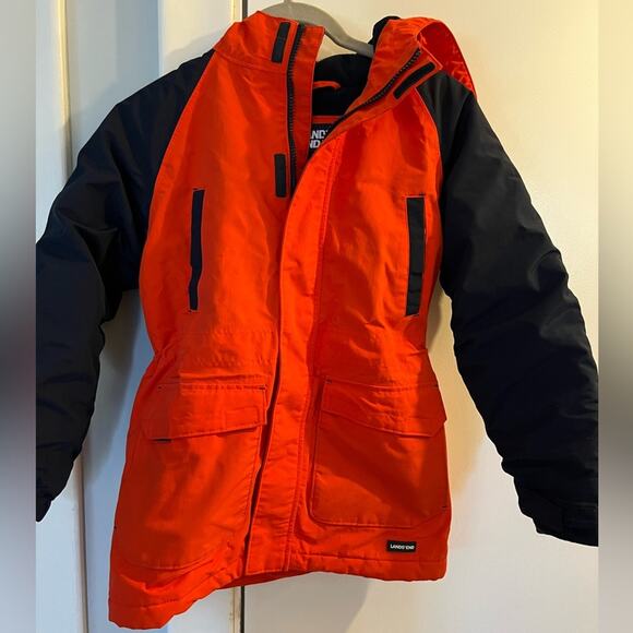 Lands' End Other - Lands’ End Boys Squall Winter Parka Jacket – Orange/Navy, Size S/8, EUC